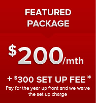 Featured Package: $150/month + $150 setup fee