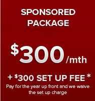 Sponsored Package: $200/month + $200 setup fee